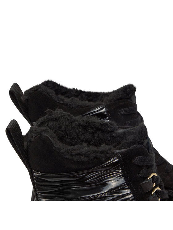 Tommy Hilfiger Tommy Hilfiger Botine Patent Laceup City Snow Boot FW0FW07841 Negru