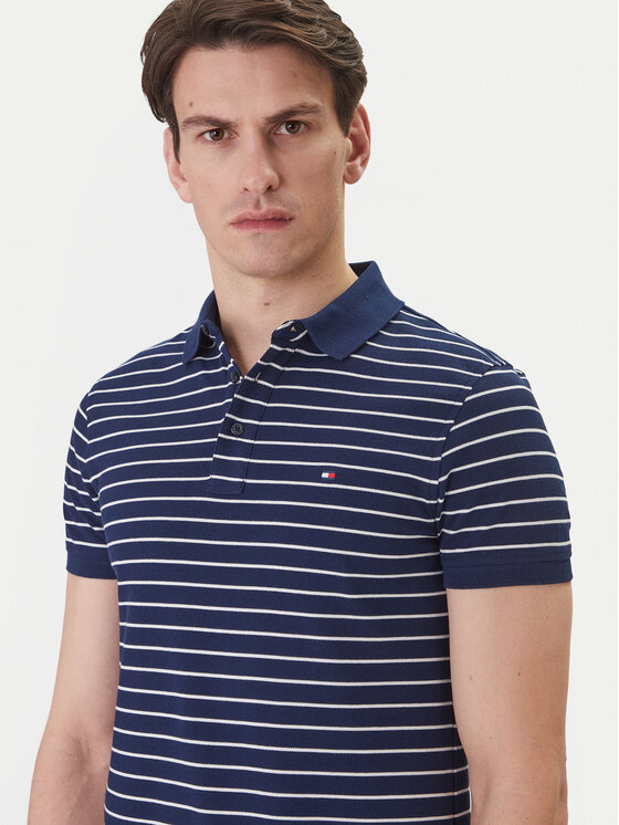 Tommy Hilfiger Tommy Hilfiger Polo 1985 MW0MW17771 Granatowy Slim Fit