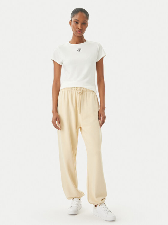 Tommy Hilfiger Tommy Hilfiger Тишърт WW0WW48710 Кремав Slim Fit