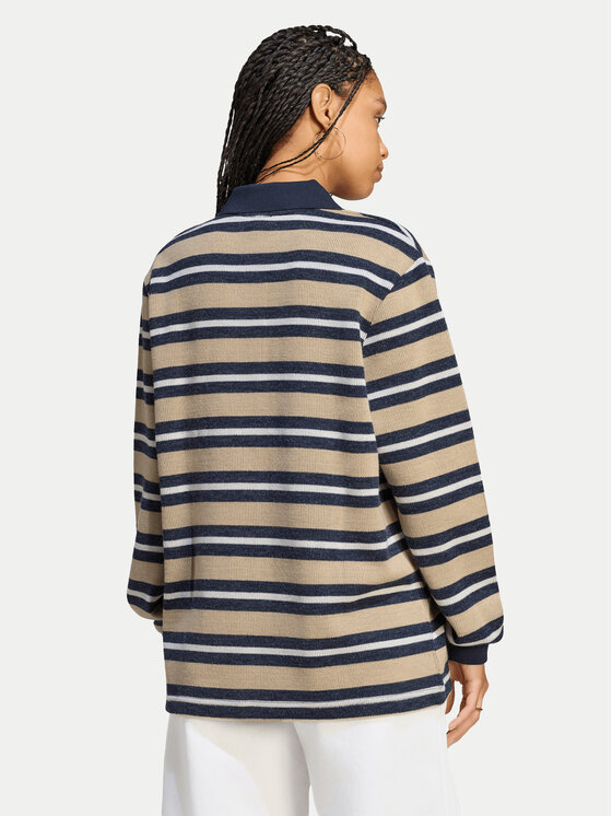 adidas adidas Pluus Stripe Knitted Polo Top LG3946 Beež Regular Fit