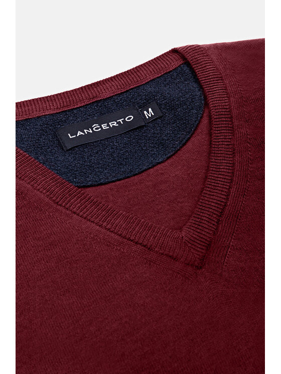 Lancerto Lancerto Sweter Robin Bordowy Regular Fit