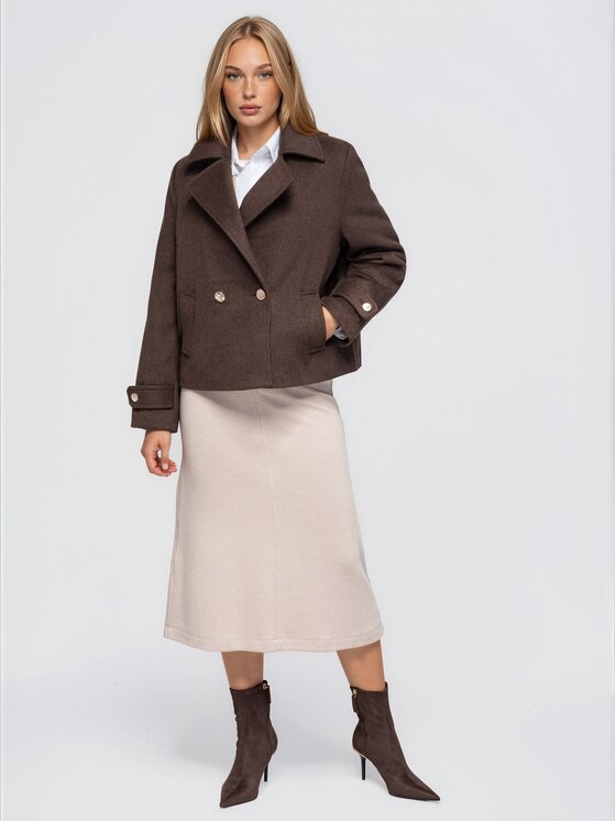 Ombre Ombre Płaszcz przejściowy OW-COLC-0121 Brązowy Oversize