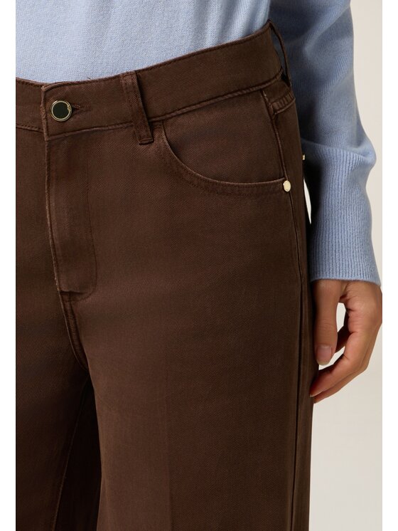 Oltre Oltre Pantaloni di tessuto P704R009049N052 Marrone Baggy Fit