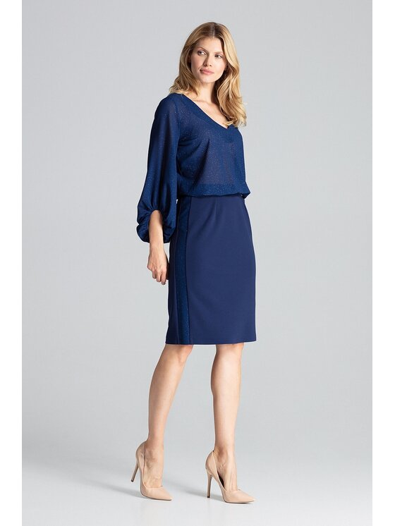 FIGL FIGL Spódnica M688 Granatowy Regular Fit