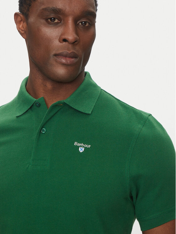 Barbour Barbour Polo Original Sports MML0358OL72 Zielony Tailored Fit