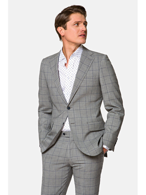 Lancerto Lancerto Garnitur Maldon Szary Regular Fit