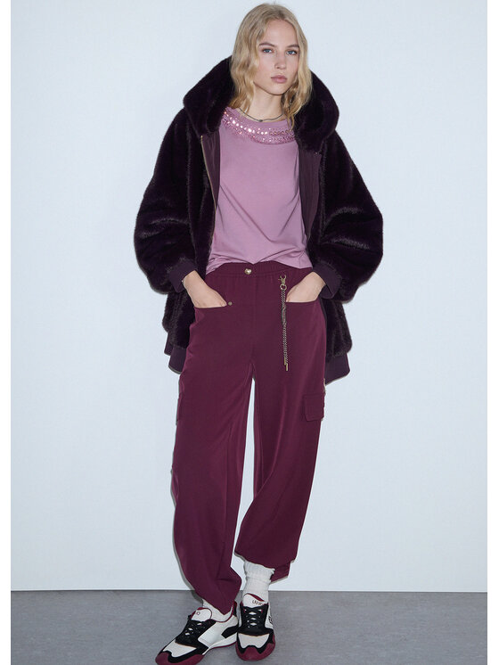 Liu Jo Liu Jo Pantaloni di tessuto TF6067T695A91718 Viola Loose Fit