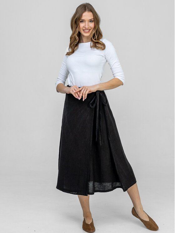 Perso Perso Spódnica maxi JPE266810F Czarny Regular Fit
