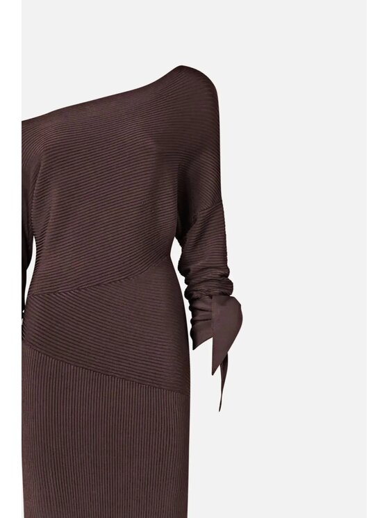 PINKO PINKO Sukienka koktajlowa Brina Brązowy Slim Fit