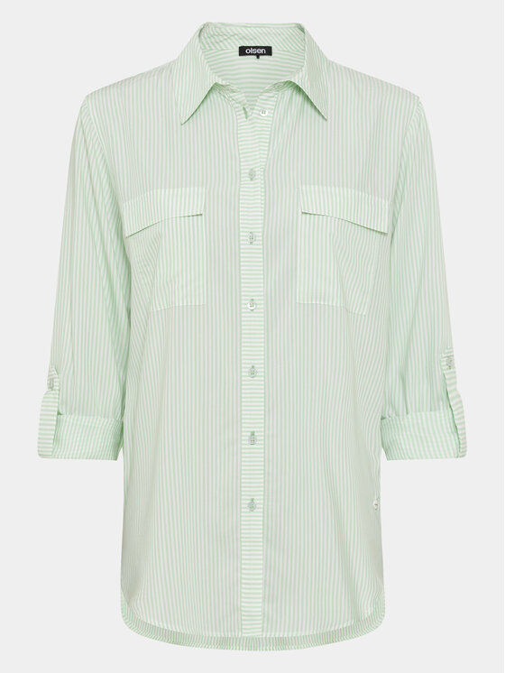 Olsen Olsen Πουκάμισο 12001697 Πράσινο Relaxed Fit