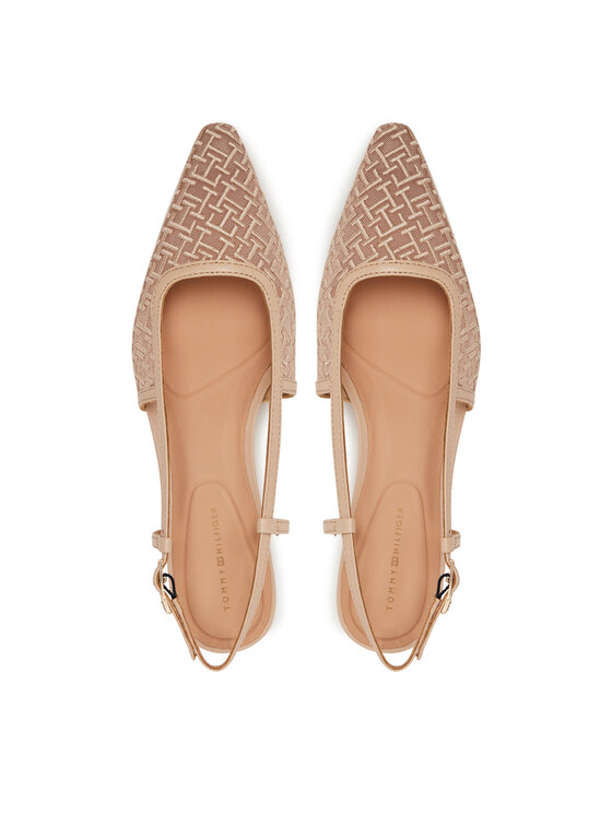 Tommy Hilfiger Tommy Hilfiger Sandale Mono Squared Toe Kitten Slingb FW0FW08746 Bež
