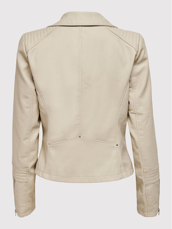 ONLY ONLY Geacă din imitație de piele Gemma 15153079 Bej Regular Fit
