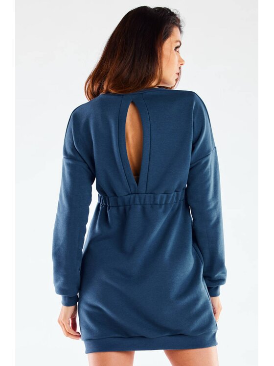 Infinite You Infinite You Sukienka dzianinowa M271 Niebieski Basic Fit