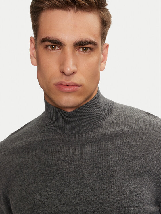 Calvin Klein Calvin Klein Sweter Superior K10K110424 Szary Regular Fit
