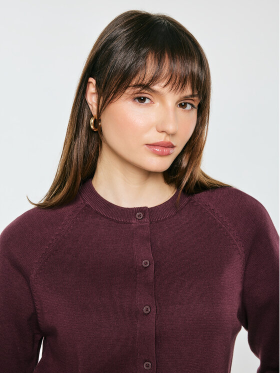 BIG STAR BIG STAR Kardigan KARINA Bordowy Basic Fit
