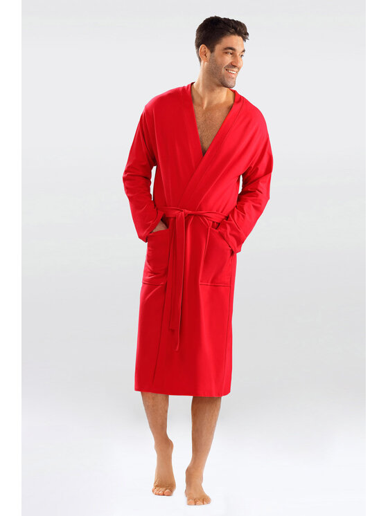 DKaren Lingerie DKaren Lingerie Szlafrok Harry Męska Czerwony