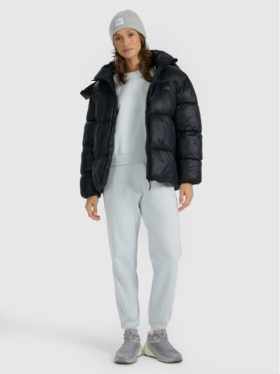 4F 4F Kurtka puchowa URBAN COMMUTER Czarny Oversize