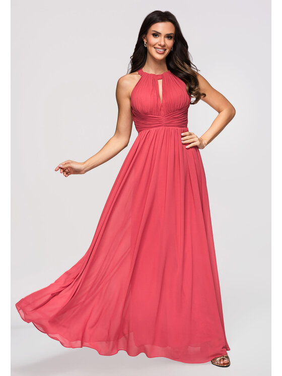 Ombre Ombre Sukienka wieczorowa LA-OM-DLR358 Niebieski Regular Fit