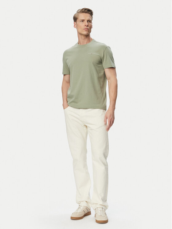 Tommy Jeans Tommy Jeans Tričko Linear Chest DM0DM21780 Svetlo zelená Slim Fit