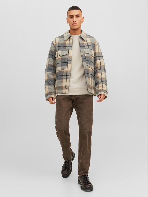 Jack&Jones Jack&Jones Majica dugih rukava Bradley 12249341 Bež Relaxed Fit