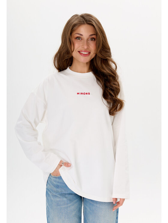 Mirons Mirons Longsleeve Print Biały Oversize
