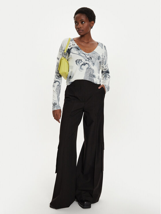 Desigual Desigual Džemper Kawartha Lakes 24WWJF61 Écru Regular Fit