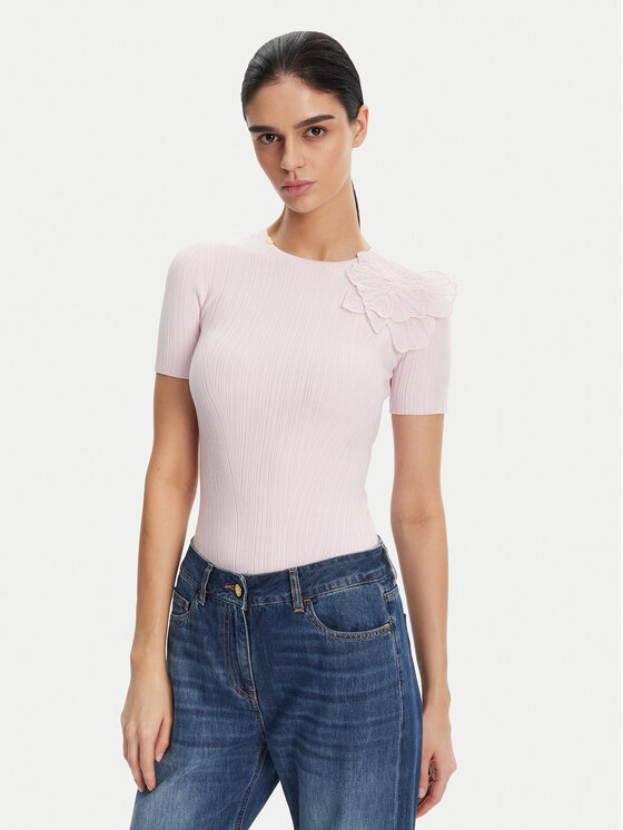 Elisabetta Franchi Sveter MK-55B-51E2 Fialová Slim Fit