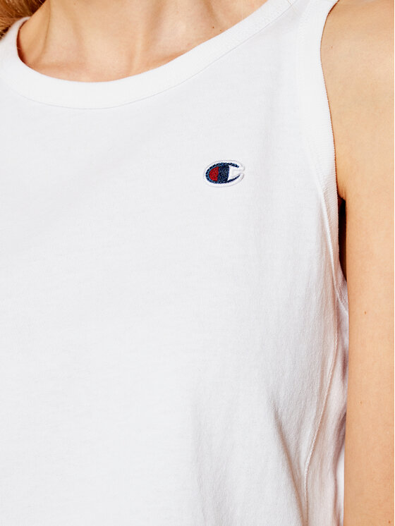 Champion Champion Marškinėliai Ribbed Insert 112734 Balta Custom Fit