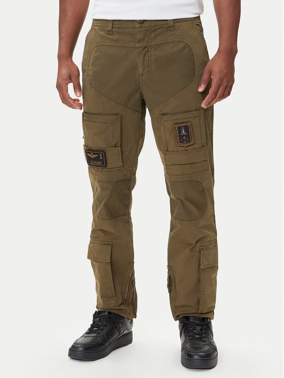 Aeronautica Militare Spodnie materiałowe 252PA1387UCT0149 Zielony Regular Fit
