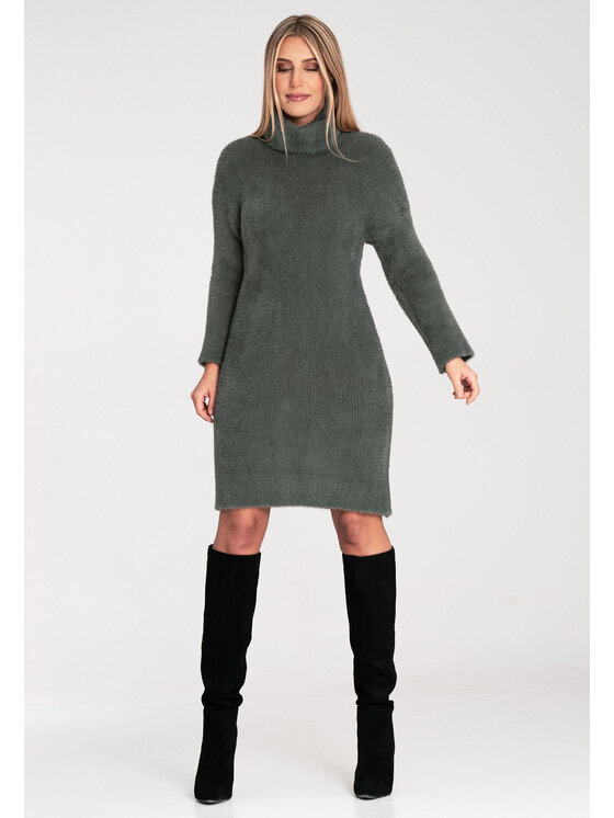 FIGL FIGL Úpletové šaty M1096 Zelená Fitted Fit