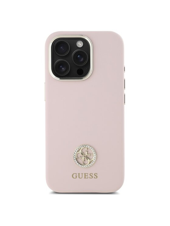 Guess Guess Etui na telefon Silicone Logo Strass 4G Różowy