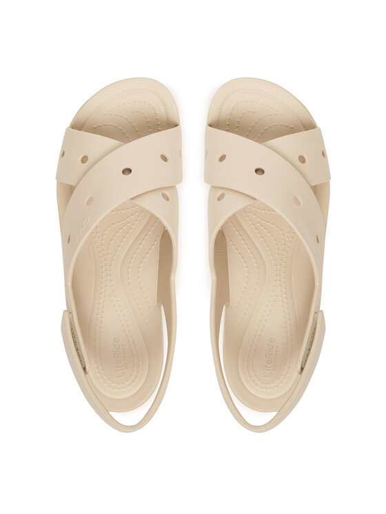 Crocs Crocs Sandále Brooklyn 4U Cross Strap Sandal 212254 Béžová