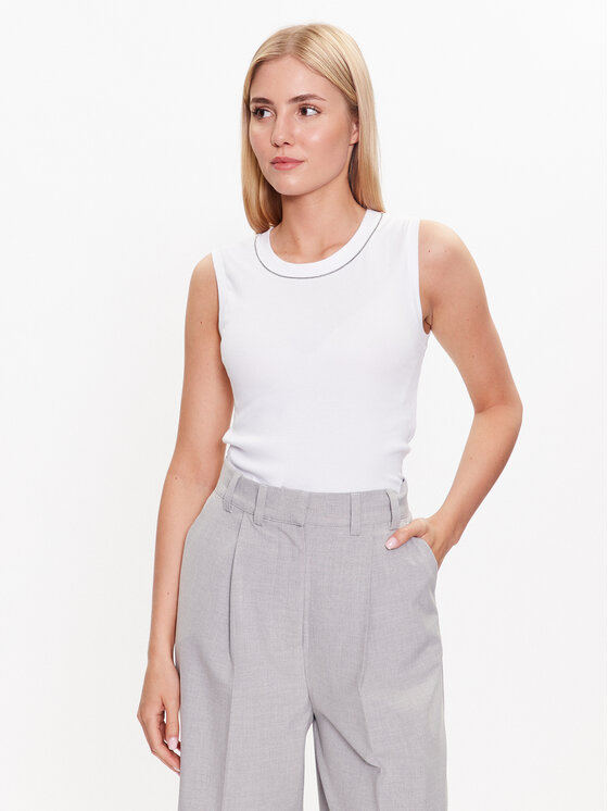 Peserico Peserico Топ S08700J0 Білий Regular Fit