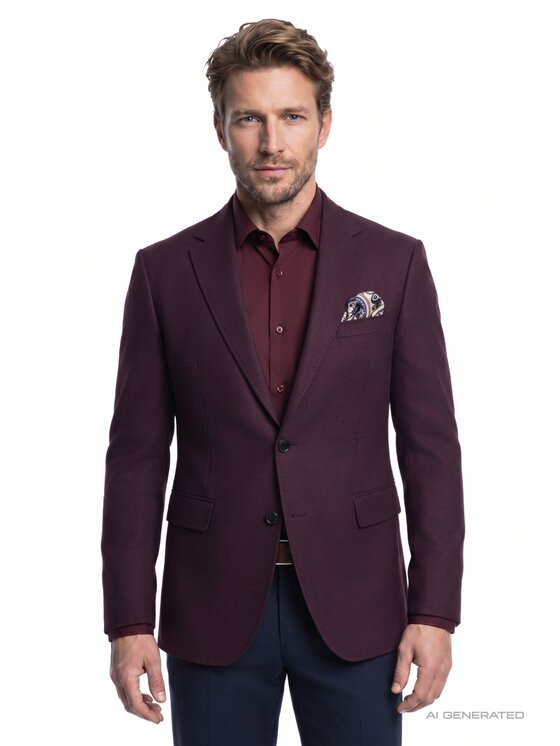 Pako Lorente Pako Lorente Marynarka P26WF-3X-010 Bordowy Slim Fit