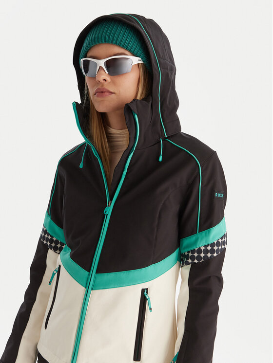 Roxy Roxy Lyžařská bunda Peak Chic Softshell Jk ERJTJ03512 Černá Slim Fit