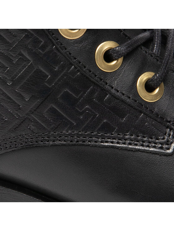 Tommy Hilfiger Tommy Hilfiger Trzewiki Th Monogram Biker Boot FW0FW06817 Czarny