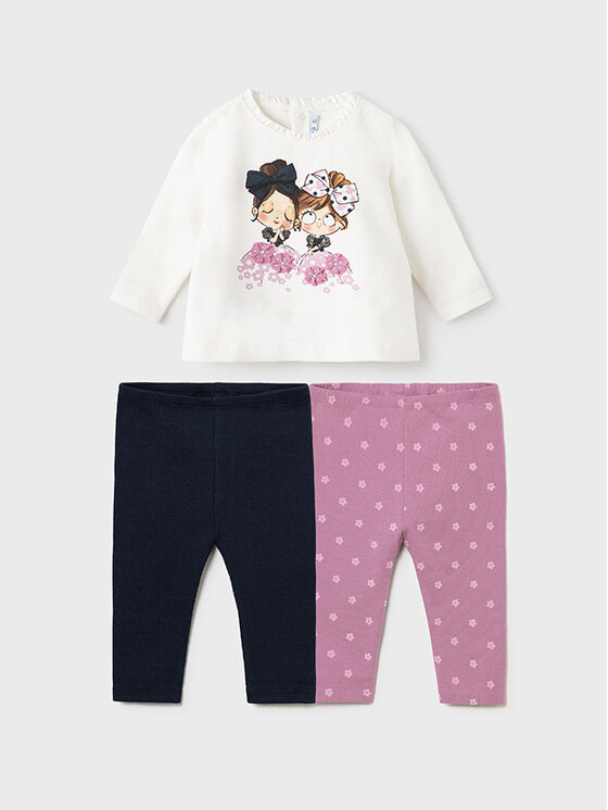 Completo 2 leggings e maglietta 2714 Multicolore