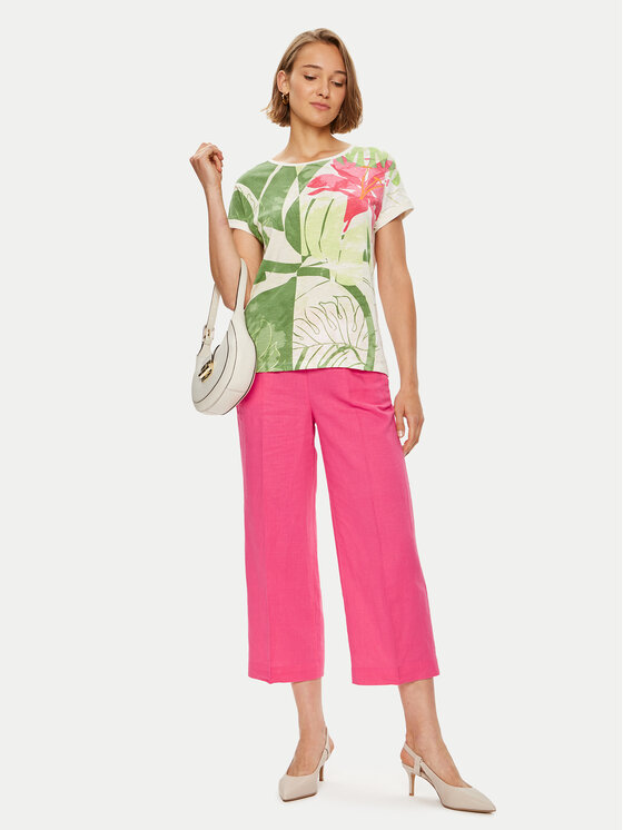 Olsen Olsen Ohlapne hlače 14002175 Roza Relaxed Fit