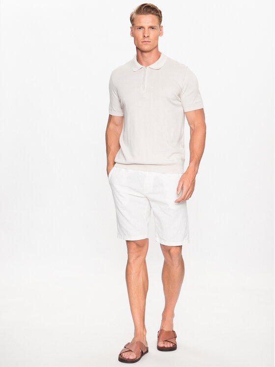 Lindbergh Lindbergh Шорти от плат 30-508003 Бял Relaxed Fit