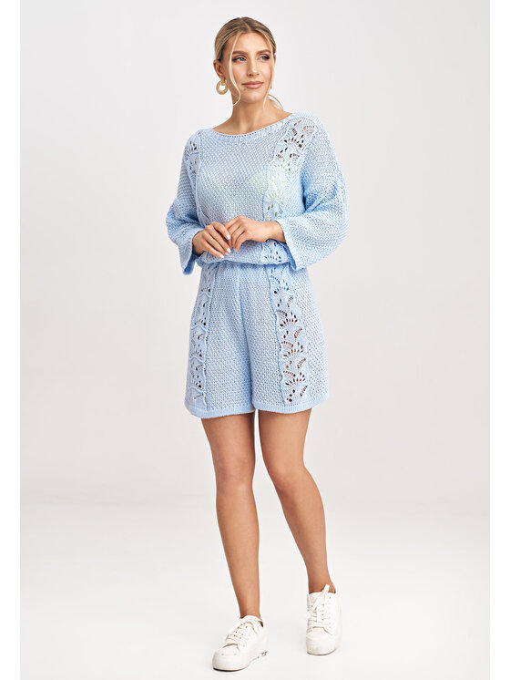 FIGL FIGL Svetr M995 Světle modrá Regular Fit