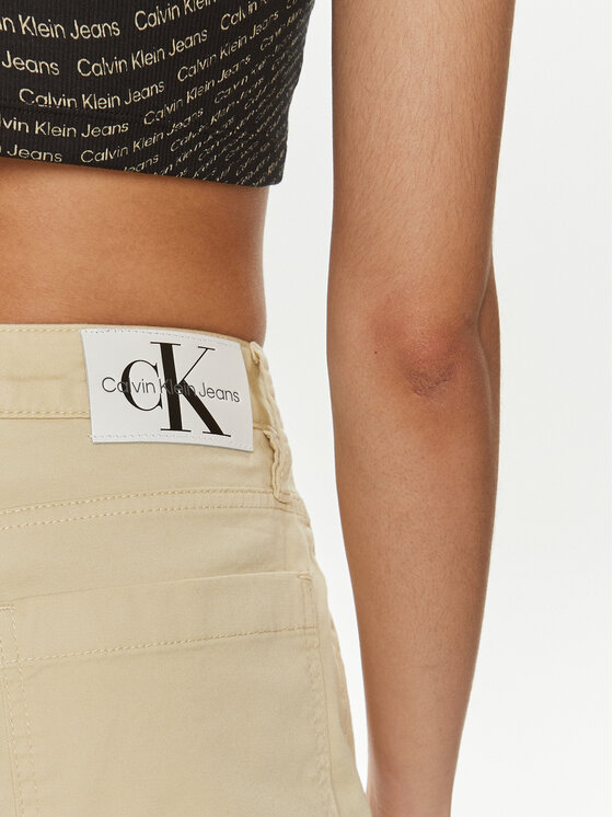 Calvin Klein Jeans Calvin Klein Jeans Szorty materiałowe J20J223135 Beżowy Mom Fit