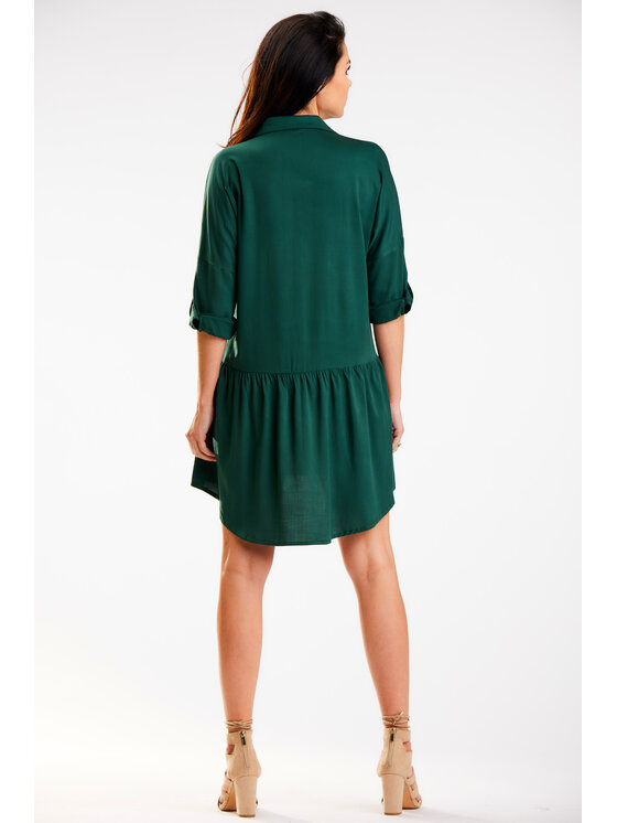 Awama Awama Sukienka letnia A584 Zielony Basic Fit