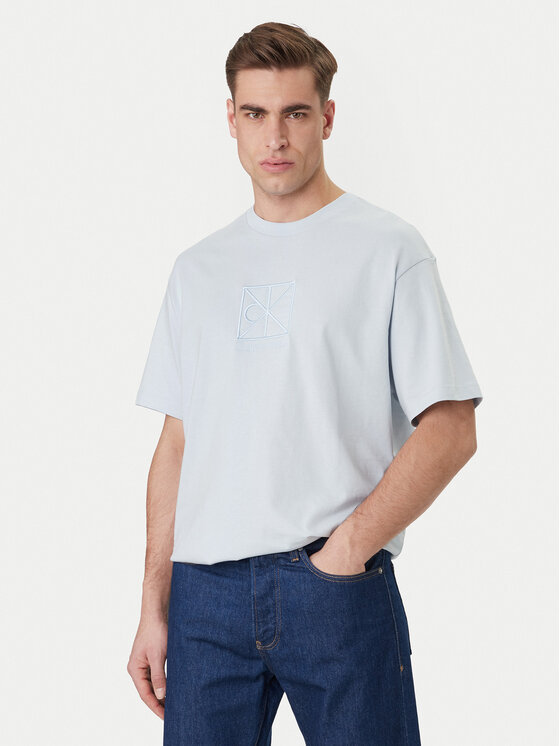 Calvin Klein Calvin Klein Тишърт Emblem Graphic LV14RF817G Светлосиньо Regular Fit