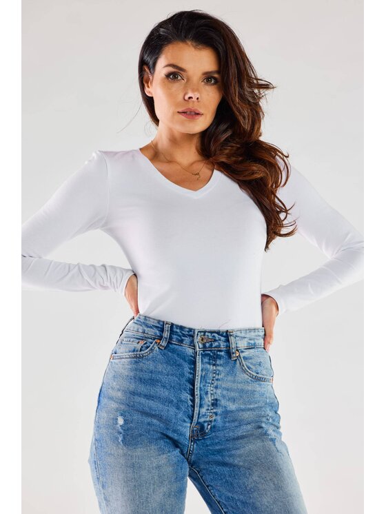 Infinite You Infinite You Bluzka M289 Biały Basic Fit