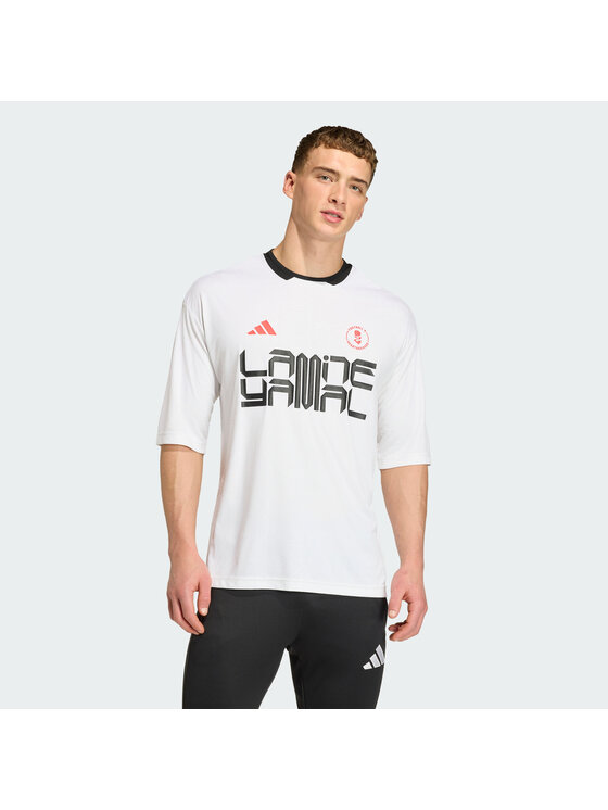 adidas adidas Koszulka techniczna Lamine Yamal Training Tee Biały Loose Fit