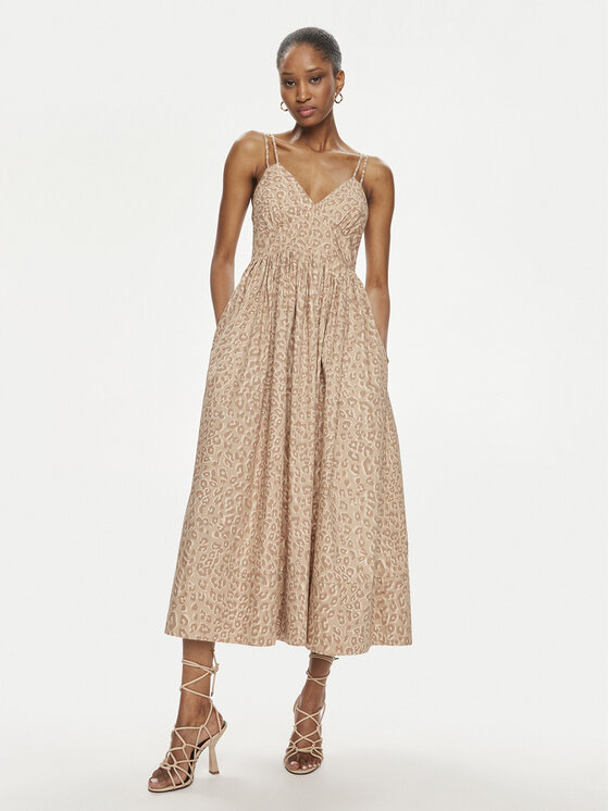 TWINSET TWINSET Letné šaty 241TT2116 Béžová Regular Fit