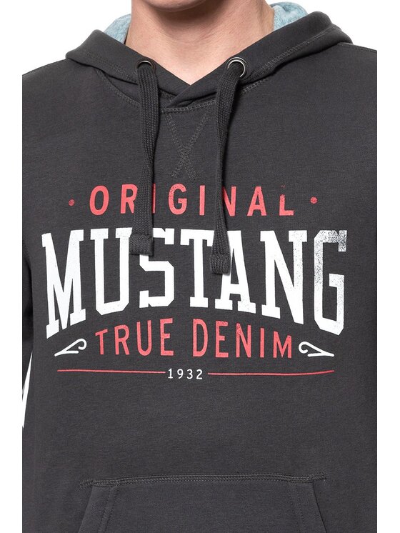 Mustang Mustang Felpa PRINTED HOODIE Grigio Regular Fit