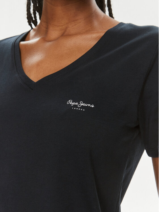 Pepe Jeans Pepe Jeans Тишърт Lorette V Neck PL505826 Тъмносин Regular Fit
