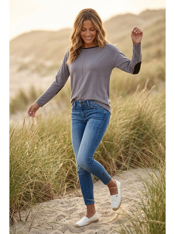 FIGL FIGL Sweter M1362 Szary Regular Fit