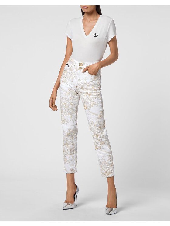 PHILIPP PLEIN PHILIPP PLEIN Jeansy 6881 Bílá